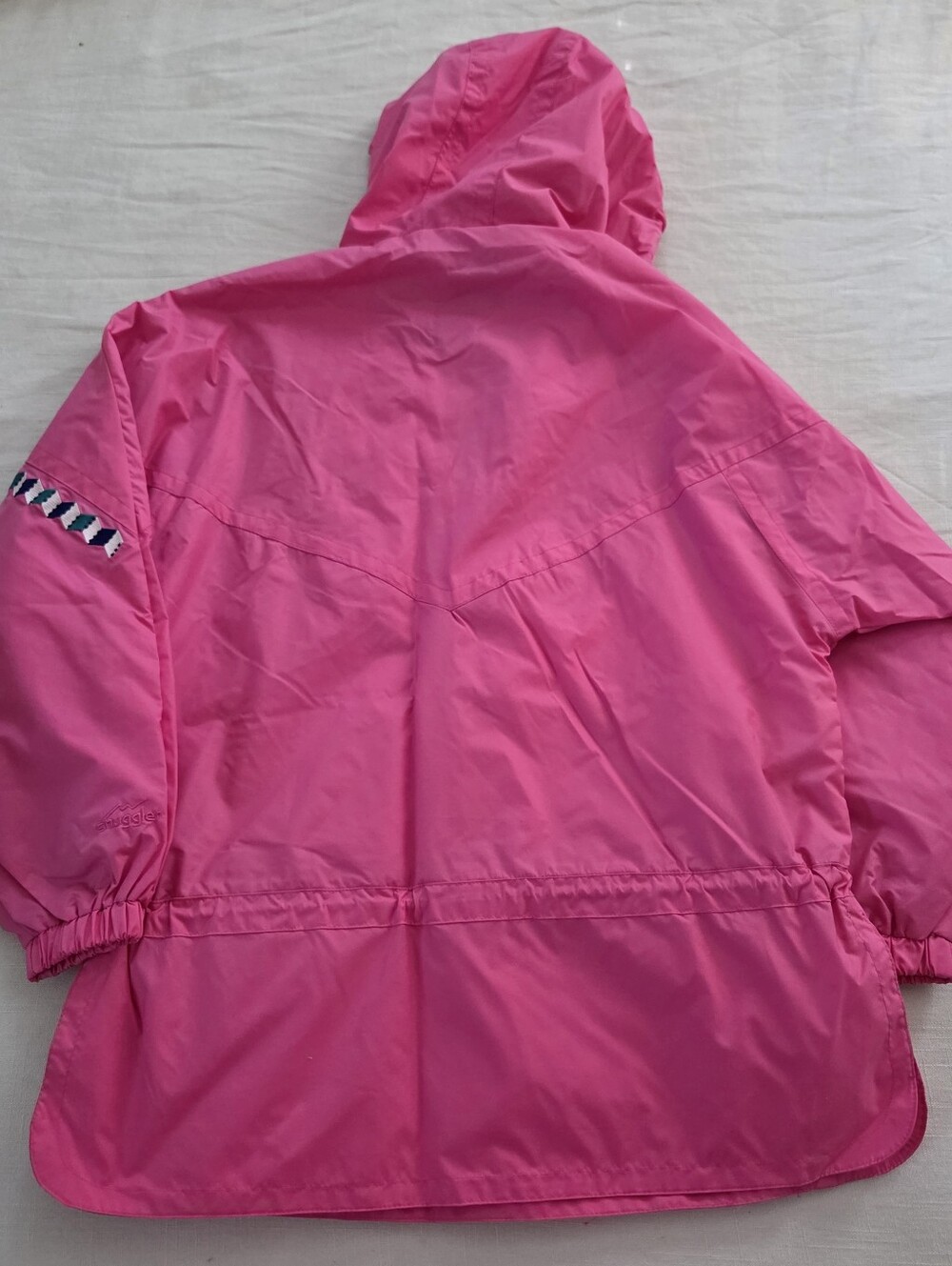 Vintage Snuggler Ski Wear Pink Hooded Windbreaker Jacket Womens Medium Large 6 - Picture 10 of 10